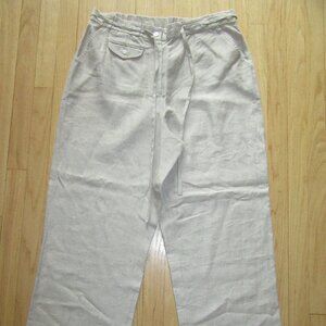 NWOT/OTHER/LINEN PANTS/NEIMAN MARCUS/POCKETS/KHAKI/SIZE 2X!